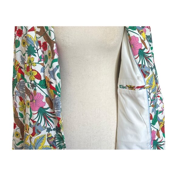 Boden NWOT Thea Wildlife Jungle Floral Linen Blazer Jacket Multicolor - Picture 9 of 12